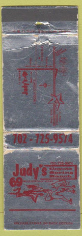 Matchbook Cover - Judy's Coyote Spring Ranch Bordello prostitution girlie NV
