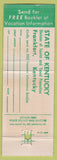 Matchbook Cover - Kentucky State Parks Frankfort KY girlie WEAR