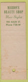 Matchbook Cover - Marion's Hornell NY Beauty Shop Salon