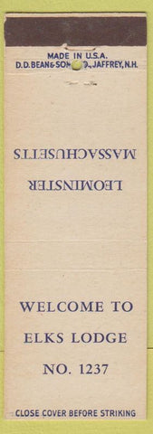 Matchbook Cover - Elks Club Lodge 1237 Leominster MA