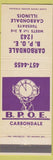 Matchbook Cover - Elks Club Carbondale IL