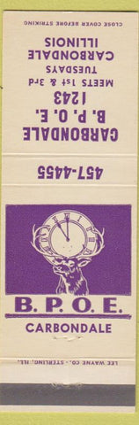 Matchbook Cover - Elks Club Carbondale IL