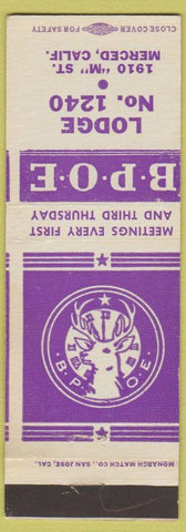 Matchbook Cover - Elks Club Merced CA