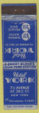 Matchbook Cover - Hotel York New York City Federal