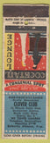 Matchbook Cover - Clover Club Denver Colorado WORN