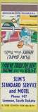 Matchbook Cover - Slim's Standard oil gas Motel Lemmon SD low phone #