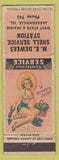 Matchbook Cover - ME Dewees Shell oil gas Jacksonville IL low phone pinup
