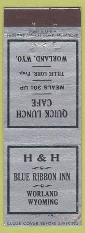 Matchbook Cover - H&H Blue Ribbon Inn Worland WY Federal