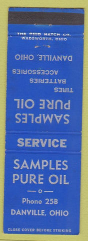 Matchbook Cover - Pure Oil gas Danville OH low phone #