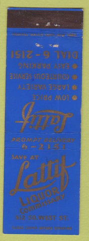 Matchbook Cover - Lattif Liquor Commissary