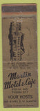 Matchbook Cover - Martin Motel Cafe Rolla MO low phone #