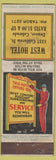Matchbook Cover - West Hotel Denver Colorado WEAR
