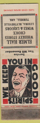 Matchbook Cover - Elmer Hall Turrell AR Federal WORN