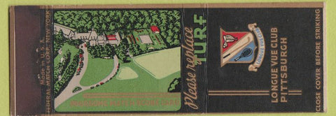 Matchbook Cover - Longue Vue Club Pittsburgh PA golf