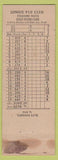 Matchbook Cover - Longue Vue Club Pittsburgh PA golf