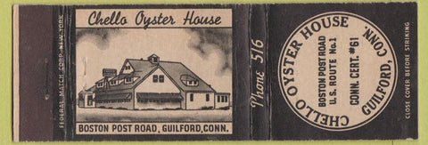 Matchbook Cover - Chello Oyster House Guilford CT