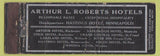 Matchbook Cover - Arthur Roberts Hotels MN St Paul Mankato Fergus Falls DQ WORN