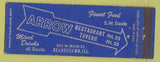 Matchbook Cover - Arrow Restaurant Tavern Beardstown IL low phone #