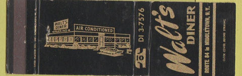 Matchbook Cover - Walt's Diner Middletown NY