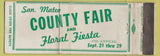 Matchbook Cover - San Mateo CA County Fair Floral Fiesta WEAR
