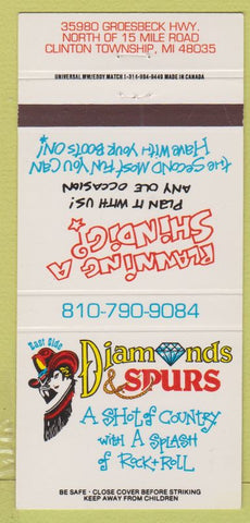 Matchbook Cover - Diamond Spurs Clinton Township MI girlie 30 Strike