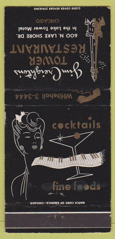 Matchbook Cover - Tower Restaurant Chicago IL girlie WEAR 30 Strike