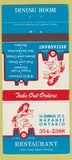 Matchbook Cover - Mother's Method Restaurant Napanee ON girlie 30 Strike