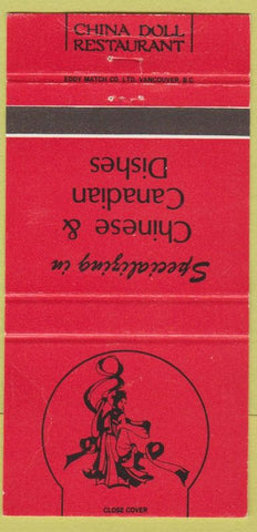 Matchbook Cover - China Doll Restaurant girlie Regina SK WEAR 30 Strike