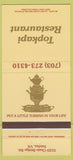 Matchbook Cover - Topkapi Restaurant Fairfax VA 30 Strike