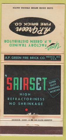 Matchbook Cover - AP Green Fire Brick 30 Strike