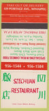 Matchbook Cover - Szechuan Restaurant Chinese Winnipeg MB 30 Strike