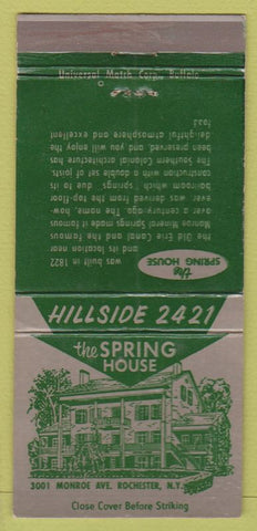 Matchbook Cover - Spring House Rochester NY 30 Strike