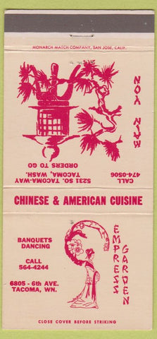 Matchbook Cover - Empress Garden Chinese Tacoma WA girlie 30 Strike