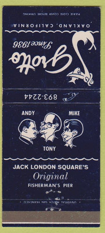 Matchbook Cover - Grotto Oakland CA Jack London Square 30 Strike