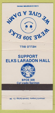 Matchbook Cover - Elks Club Colorado Springs  30 Strike