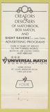 Matchbook Cover - Universal Match Corp girlie 30 Strike