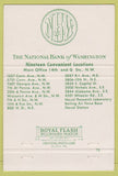 Matchbook Cover - National Bank of Washington DC 40 Strike