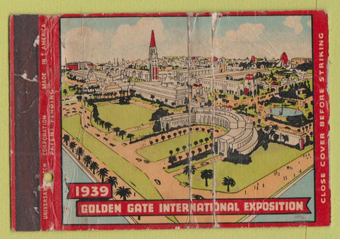 Matchbook Cover - 1939 Golden Gate Expo San Francisco CA WORN 40 Strike