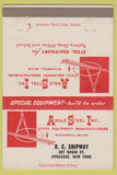 Matchbook Cover - Asngle Steel Equipment Syracuse NY Plainwell MI 40 Strike