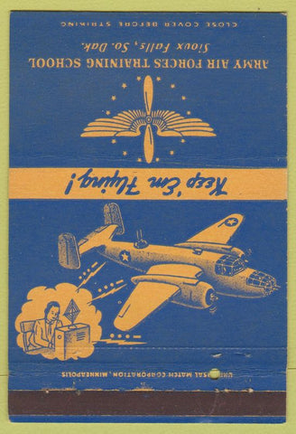 Matchbook Cover - Army Air Forces Training Sioux Falls SD postcard 40 Strike