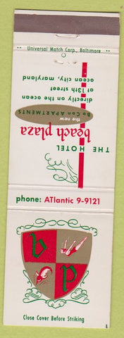 Matchbook Cover - Hotel Beach Plaza Ocean City MD