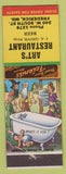Matchbook Cover - Art's Restaurant Frederick MD hillbilly