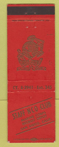 Matchbook Cover - Staff NCO Club San Diego CA Marines