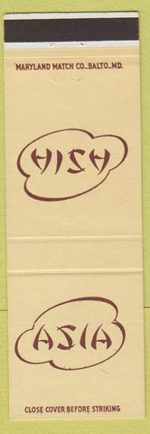 Matchbook Cover - Asia Restaurant Baltimore MD