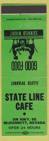 Matchbook Cover - State Line Cafe McDermitt NV