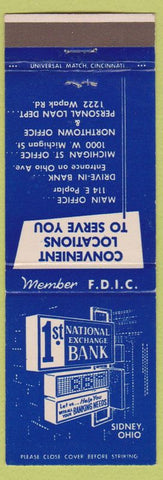 Matchbook Cover - 1st National Exchange Bank Sidney OH