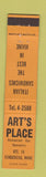 Matchbook Cover - Art's Place Kenduskeag ME Italian Sandwiches 12 Strike