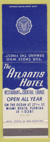 Matchbook Cover - Atlantis Hotel Miami Beach FL
