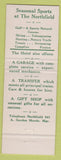 Matchbook Cover - Northfield and Chateau East Northfield MA