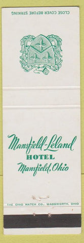 Matchbook Cover - Mansfield Leland Hotel Mansfield OH white